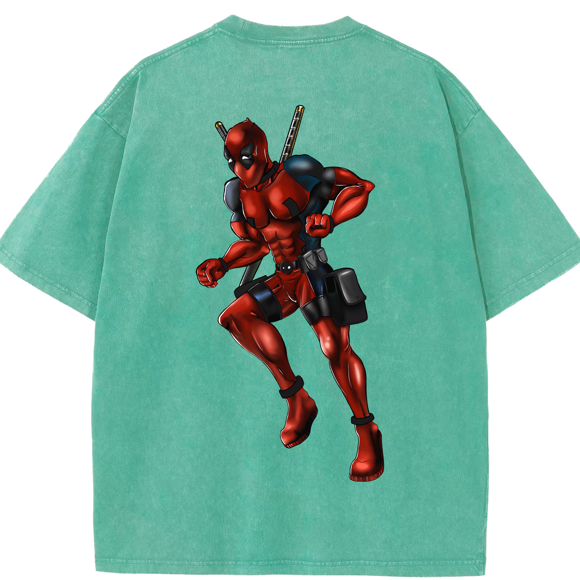 （画像用） Deadpool デッドプール 綿100% ヴィンテージ風 半袖Tシャツ（背面プリント）